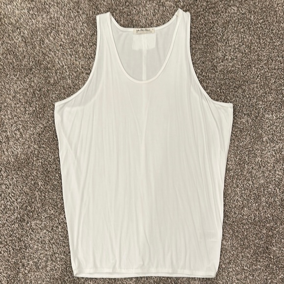 We The Free Tops - FREE PEOPLE We The Free White Oversized Relaxed Fit White Tank Top